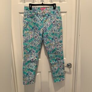 Lilly Pulitzer Blue and Green Skinny Jeans